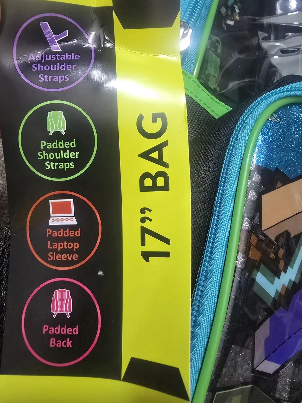 Minecraft Green Backpack and Lunch Bag Set